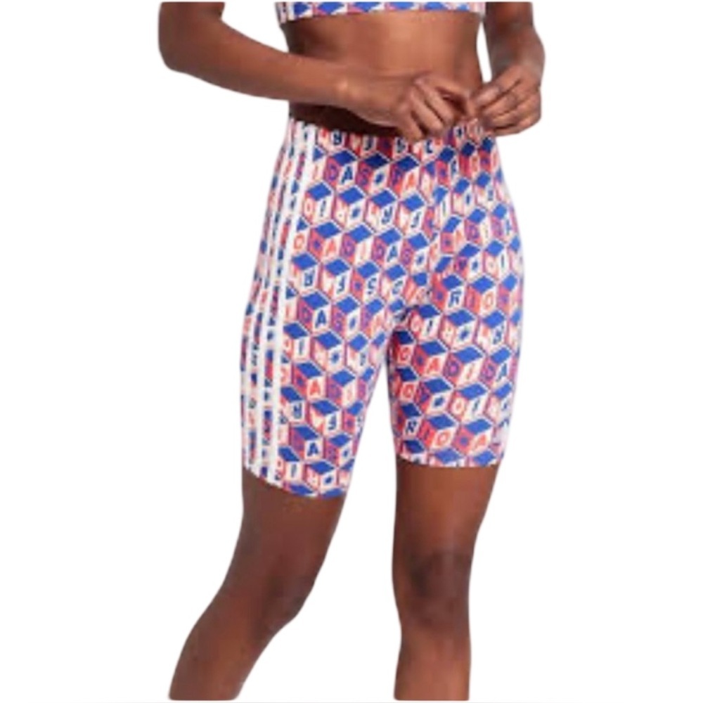Adidas x FARM Rio Oasis Night Bike Shorts NWT | Women’s M | 9” Inseam - Picture 16 of 16